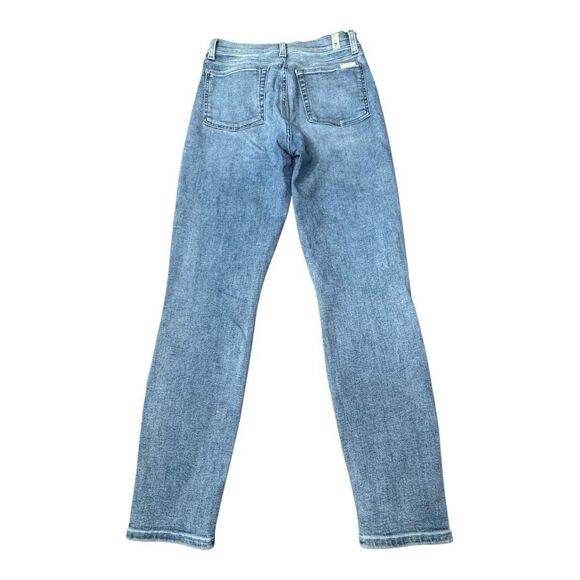 7 For All Mankind High Waist Ankle Gwenevere Skinny Jeans Side Stripe Size 28 - Picture 2 of 16